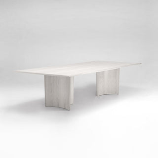 Crevasse9 modern white dining table