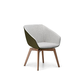 Delphisq modern armchair with wooden legs
