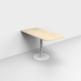 Dendy Caterpillar Base table, wall-mounted with light wood top
