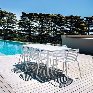 Didier Bombala outdoor table and chairs by pool