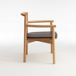 Didier Fable oak lounge chair side view