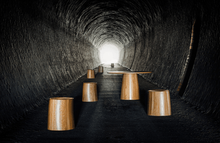 ELFIN oak furniture in tunnel, 2015