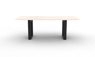 LANDRUM whitetop table with black base