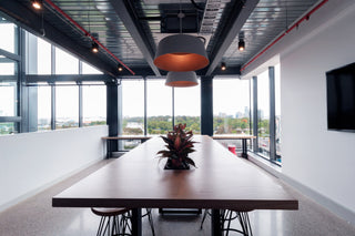 Landrum & Brown office conference room with cityscape view