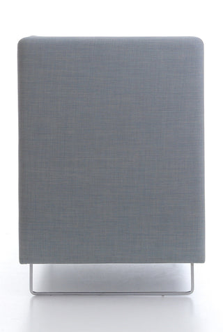 Modern gray upholstered seat with metal legs