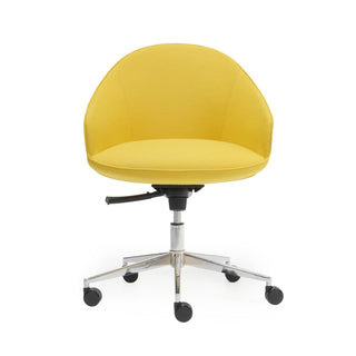 Yellow Marina Mini 5-Star Chrome Base Office Chair - Front View