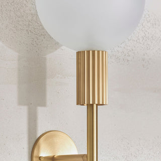 Marz Designs Attalos Wall G200 sconce detail, off-white globe