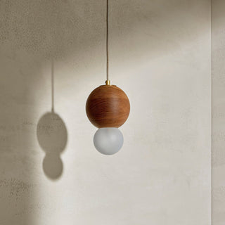 Marz Designs Bright Beads Oak Sphere Pendant Light