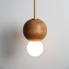 Marz Designs Sphere Pendant Light - Oak, Brass, Opal