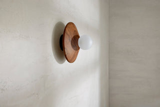 Marz Designs Walnut Wall Disc Light - Side View