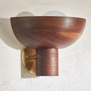 Marz Designs Selene Uplight, walnut and brass detail