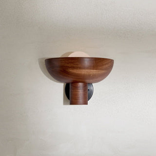 Marz Designs Selene Uplight, Walnut, on wall