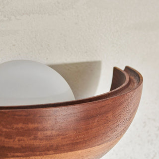 Marz Designs Selene Uplight - Walnut Detail with Frosted Glass