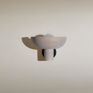 Marz Designs Selene Uplight wall sconce, bleached ash finish, off.