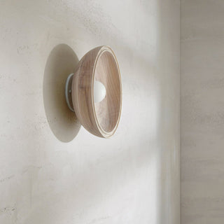 Marz Designs Selene Bleached Ash sconce, side view, off