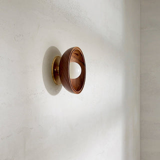 Marz Designs Selene Walnut Brass Sconce - Side View
