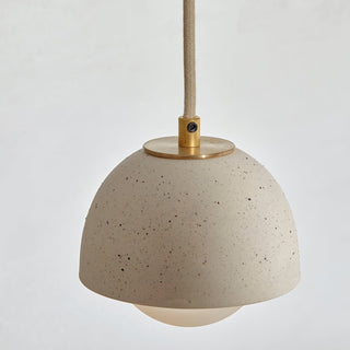 Marz Designs Terra0 pendant light, brass, vanilla bean frosted, detail view