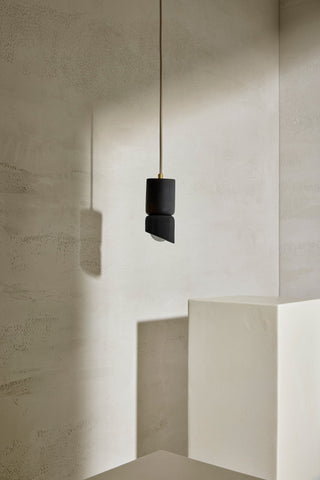 Marz Designs Terra 1.5 Pendant in Brass and Slate, with FabricFlex