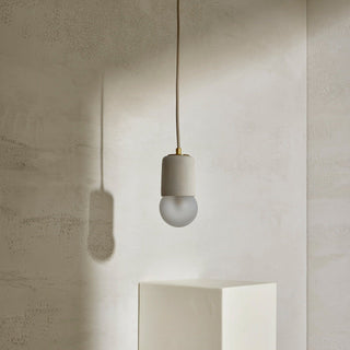 Marz Designs Terra 1 Brass Pendant Light - Vanilla Bean Frosted