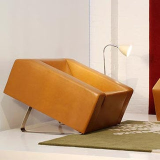 Obelisk armchair in tan leather
