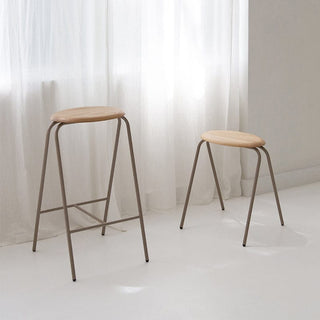 Odc stools - wooden seat and metal legs