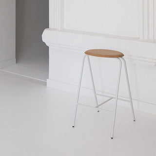 Odic8 minimalist stool with wooden seat