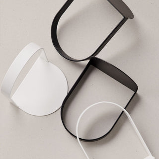 Modern metal wall decor in black and white