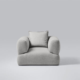 Puffalo2 grey modern armchair with pillow