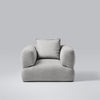 Puffalo2 grey modern armchair with pillow