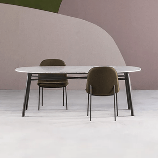 Modern dining table with two chairs