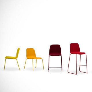 Ross Didier Tiller Slim Collection chairs in yellow, orange, and red