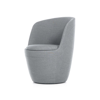 Shelly Mini swivel chair, gray fabric, angle view