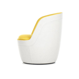 Shelly Armchair - Rotating Side View, Two-Tone Yellow & White