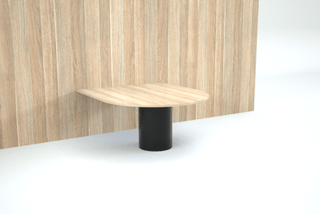 Small drum table with wooden top