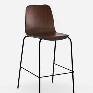 Tiller Slim Four Leg Bar Chair - Dark Wood