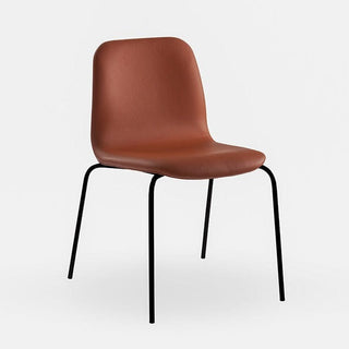 Tiller Slim Four Leg Chair - Brown Leather