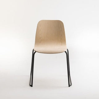 Tiller Slim Sled Chair - Wooden Seat