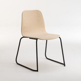 Tiller Slim Sled Chair 02 - Modern wood and metal chair