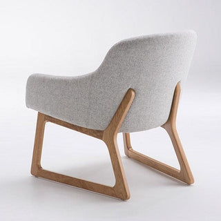 Tiller lounge chair 06 - gray upholstered chair with wood frame
