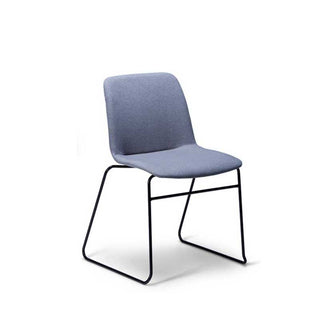 Blue upholstered chair with black frame - Twofour-1
