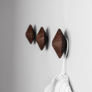 Wallhook9 diamond-shaped wooden coat hooks