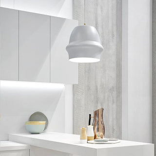 Modern white pendant light in kitchen
