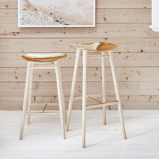 Dowel-style bar stools, set of two