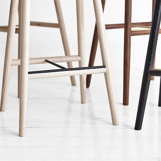 Dowel leg stools in various wood tones