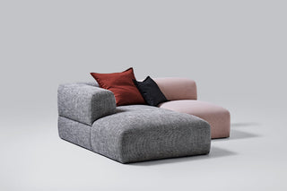 Puffalolounge modular sofa with red and black pillows
