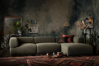 Puffalolounge8 sectional sofa in olive green